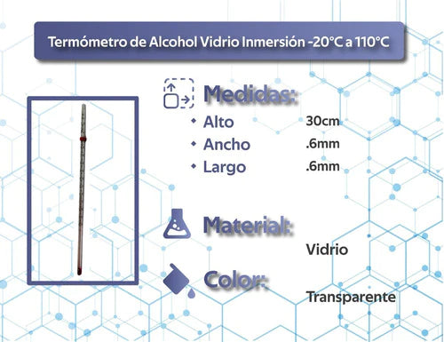 Termómetro De Inmersión -20 Hasta 110 ° De Alcohol. Appcrom