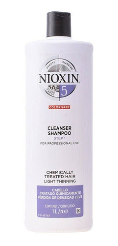 Nioxin 5 Cleanser 1 Litro, For Bleached And Chemically Treat