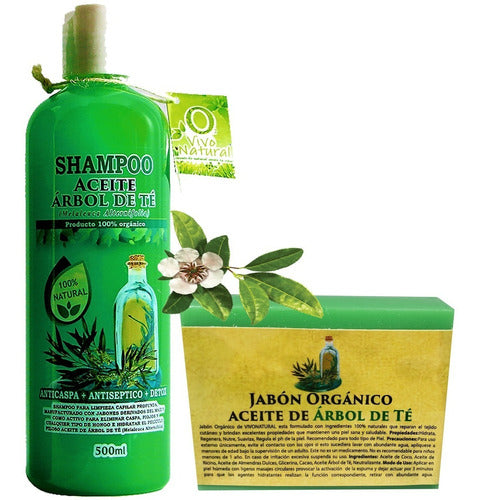 Shampoo Aceite Árbol De Te 500ml Y Jabón Árbol De Te Natural