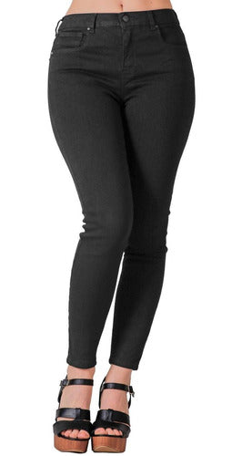 Jeans Básico Mujer Furor Negro 62105615 Mezclilla Stretch