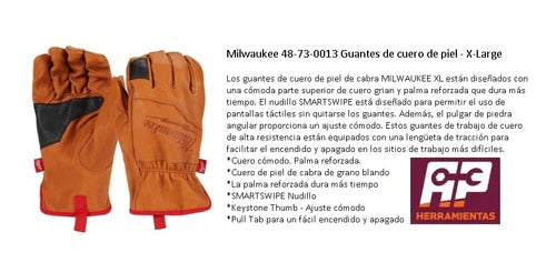 Guantes De Piel Extra Grande Milwaukee 48-73-0013