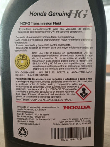 4 Aceite Transmisión Honda Cvt Original 2da Generación Hcf-2