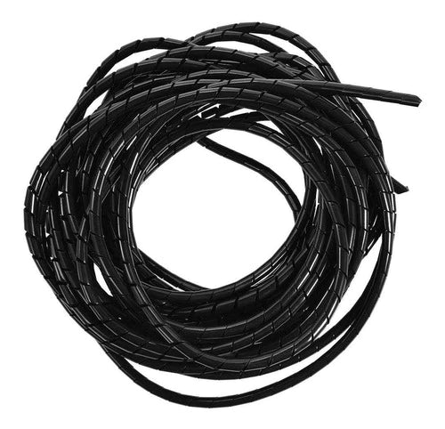 10 Metros De Espiral Agrupa Cables, 6mm, Organizador, Negro