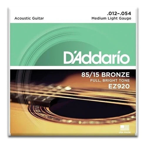 Daddario Cuerdas Guitarra Acustica Bronze Ez920