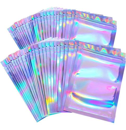 Bolsas De Papel De Aluminio Holográfico 5x7 Pulgadas, 100pcs