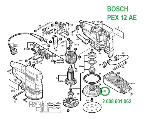 Base C/velcro 2608601062 P/lijadora Bosch Pex 125 A Pex 400*