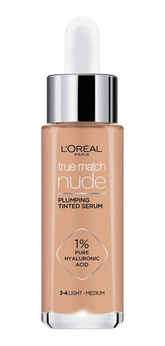 Base De Maquillaje En Sérum L'oréal Paris True Match Nude Plumping Tinted Serum Tono 3-4 Light-medium - 30ml