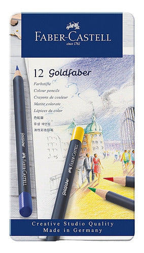 12 Lápices Colores Goldfaber Profesionales Faber Castell