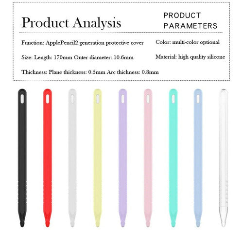 9 Fundas De Silicona Para Apple Pencil 2ª Generación
