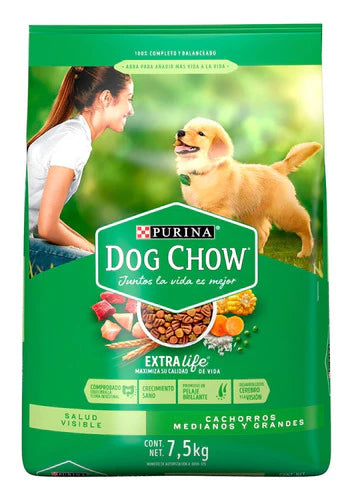 Alimento Purina Dog Chow Salud Visible Cachorro Med/gd 7.5kg
