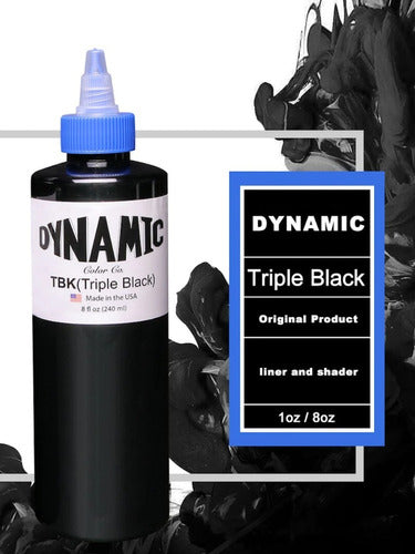 Tinta Dynamic Tbk Triple Black Tatuar Profesional 1oz Negro