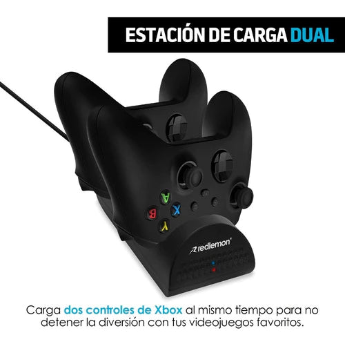 Cargador Controles Xbox Series X Y One + 2 Pilas Redlemon