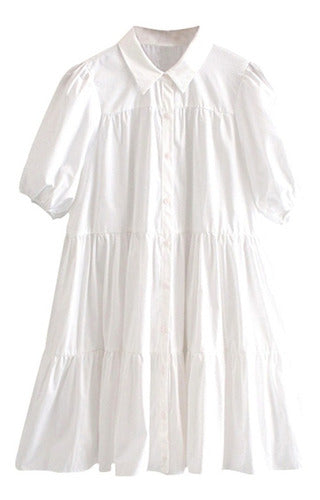 Mujer Vestido Blanco Suelto 178