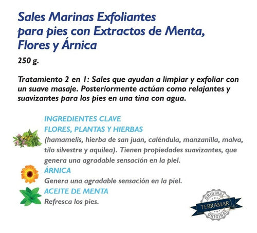 Kit Pies Exfoliante Con Sales Marinas Y Humectante Terramar