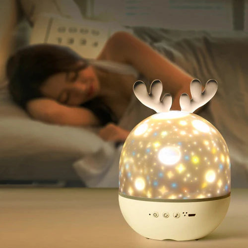 Lámpara Proyector Luz Led De Noche Recargable P/niños Bebes