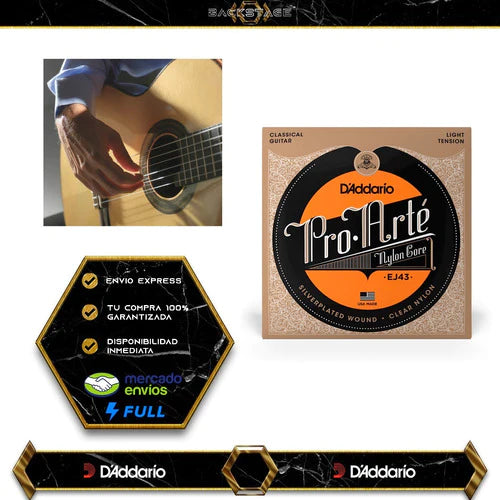 Daddario Cuerdas Para Guitarra Clásica Nylon Lt Ej43