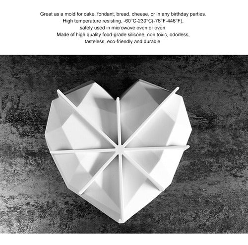 Molde De Silicona Con Forma De Corazón, Diseño De Diamante