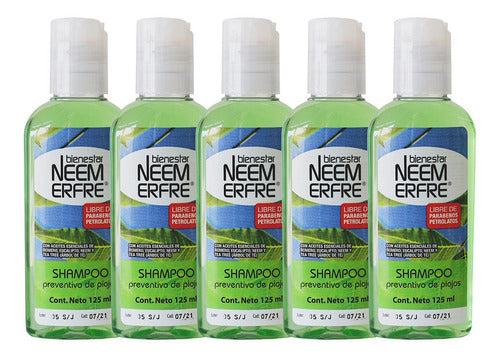 Shampoo Repelente De Piojos De Neem - Pack De 5