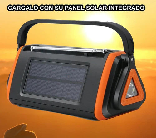 Radio Fm Am Lámpara Solar Dinamo Carga Celular Supervivencia