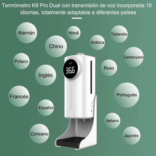 Dispensador Gel Automatico Termometro K9 Dual Recargable