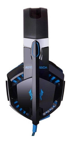Audífonos Gamer Kotion G2000 Negro Y Azul Con Luz Led