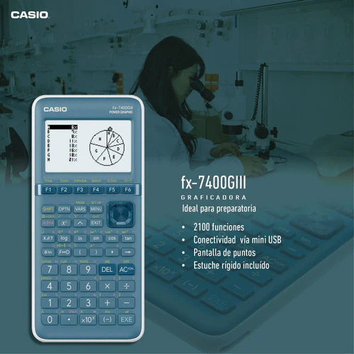 Graficadora Casio Fx-7400gii Azul 2100 Funciones