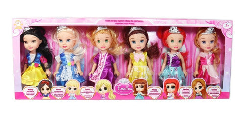 Set De 6 Muñecas Princesas Disney  Varios Personajes Tt1109