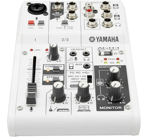 Mezcladora 3 Canales Con Interfaz Efectos Usb Yamaha Ag03