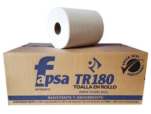 Toalla En Rollo Fapsa Tr180 Tissue C/ 6 Rollos Hoja Sencilla