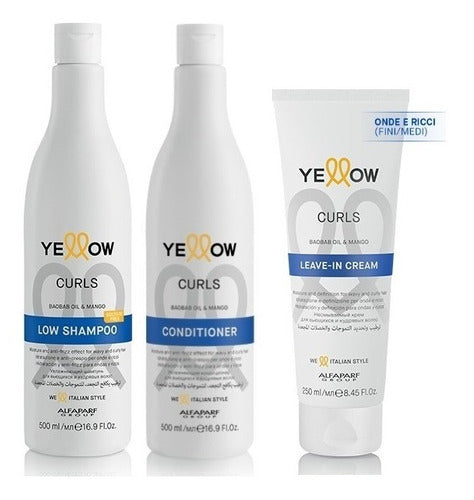 Kit Shampoo, Acond, Leave-in Curls Yellow Antifrizz Hidrata