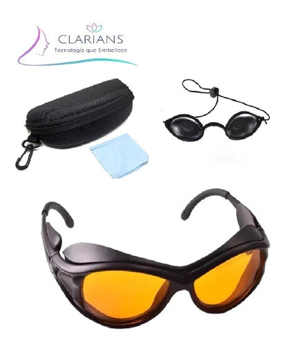 Lentes Gafas Ambar Protección Láser Ultravioleta + Googles