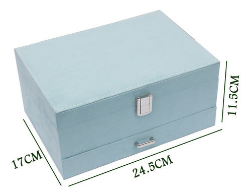 Estuche Caja Joyería Multifuncional Grand Capacidad Azul