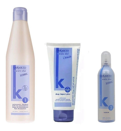Keratin Shot Mantenimiento Shampoo +deep Impact+serúm Salerm