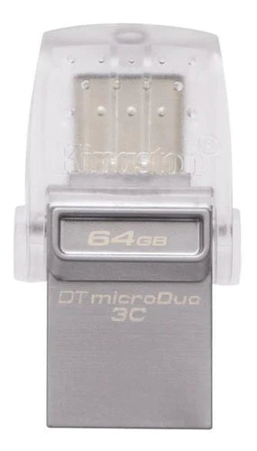 Memoria Usb Kingston Datatraveler Microduo 3c Dtduo3c 64gb 3.1 Gen 1 Plateado