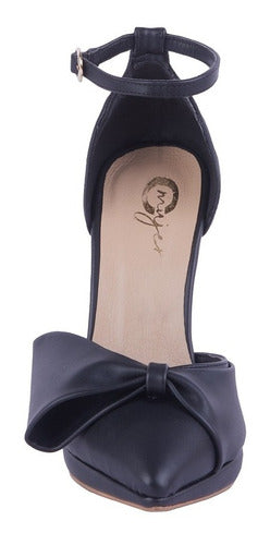 031-33 Zapatilla Dama Diseño De Moño Negro