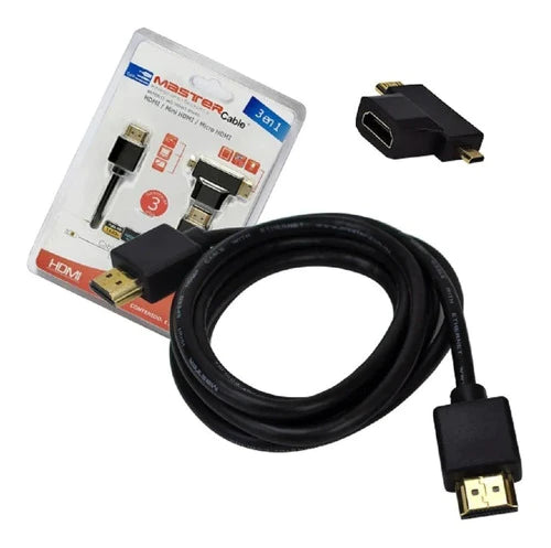 Cable Hdmi Ultradelgado 1.5 M C Adaptador A Mini Y Micro