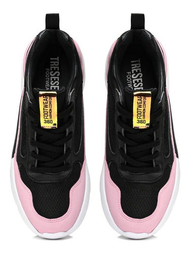 Tenis Negros Con Rosa Mujer Marca 360 Modelo Brussels