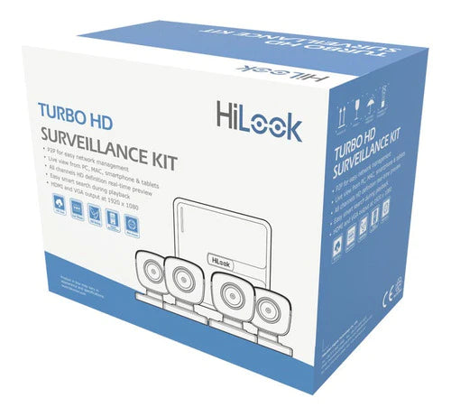 Kit Vigilancia Hilook  720p Dvr 4ch + 4 Cámaras + Hdd  1tb