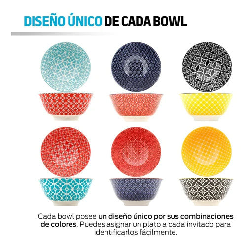 Platos Hondos Ceramica Para Cocina 6pz De Colores Redlemon