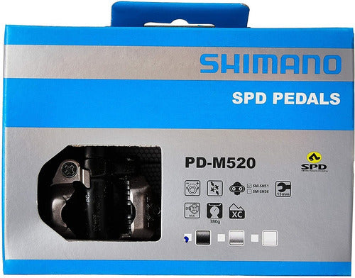 Nuevos Pedales Mtb Spd Shimano M520 Plata Unisex