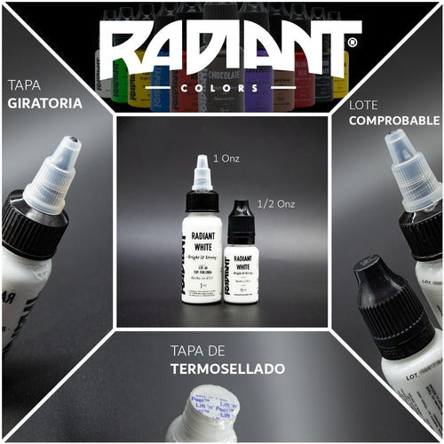 Tinta Para Tatuar Radiant Kit De 3 Colores De 1 Oz (30 Ml)