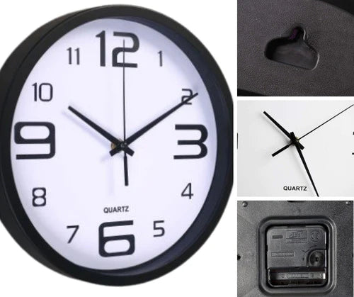 Reloj Pared 20 Cm | Moderno Minimalista | Negro C Blanco