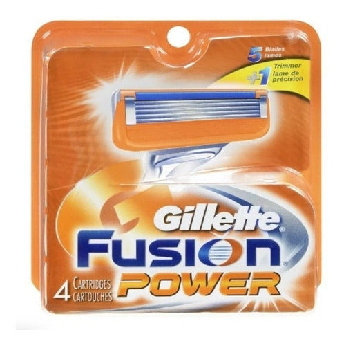 Cartuchos Gillette Fusion Power 5+1 Navajas - Paquete De 4