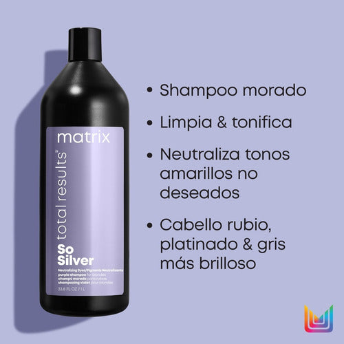Shampoo Matizador Morado Para Cabello Rubio 1l Matrix