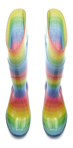 Botas Lluvia Impermeable Mujer Andrea Multicolor Arcoiris