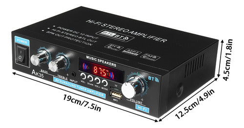 Amplificador De Sonido Estéreo Digital Hifi C/2 Canales 90w
