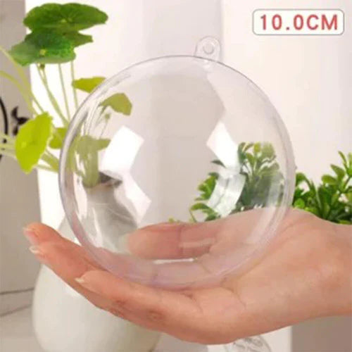 10 Esferas Transparentes Decorativas Navidad Plastico 10cm