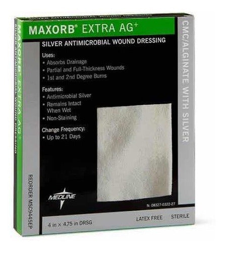 Apósito Antimicrobiano Plata Maxorb 10x12cm Medline C/1pza