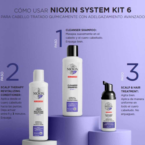 Nioxin Cleanser 6 300ml- Shampoo Para Crecimiento De Cabello