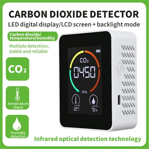 Detector Portátil De Dióxido De Carbono Temperatura Y Humeda
